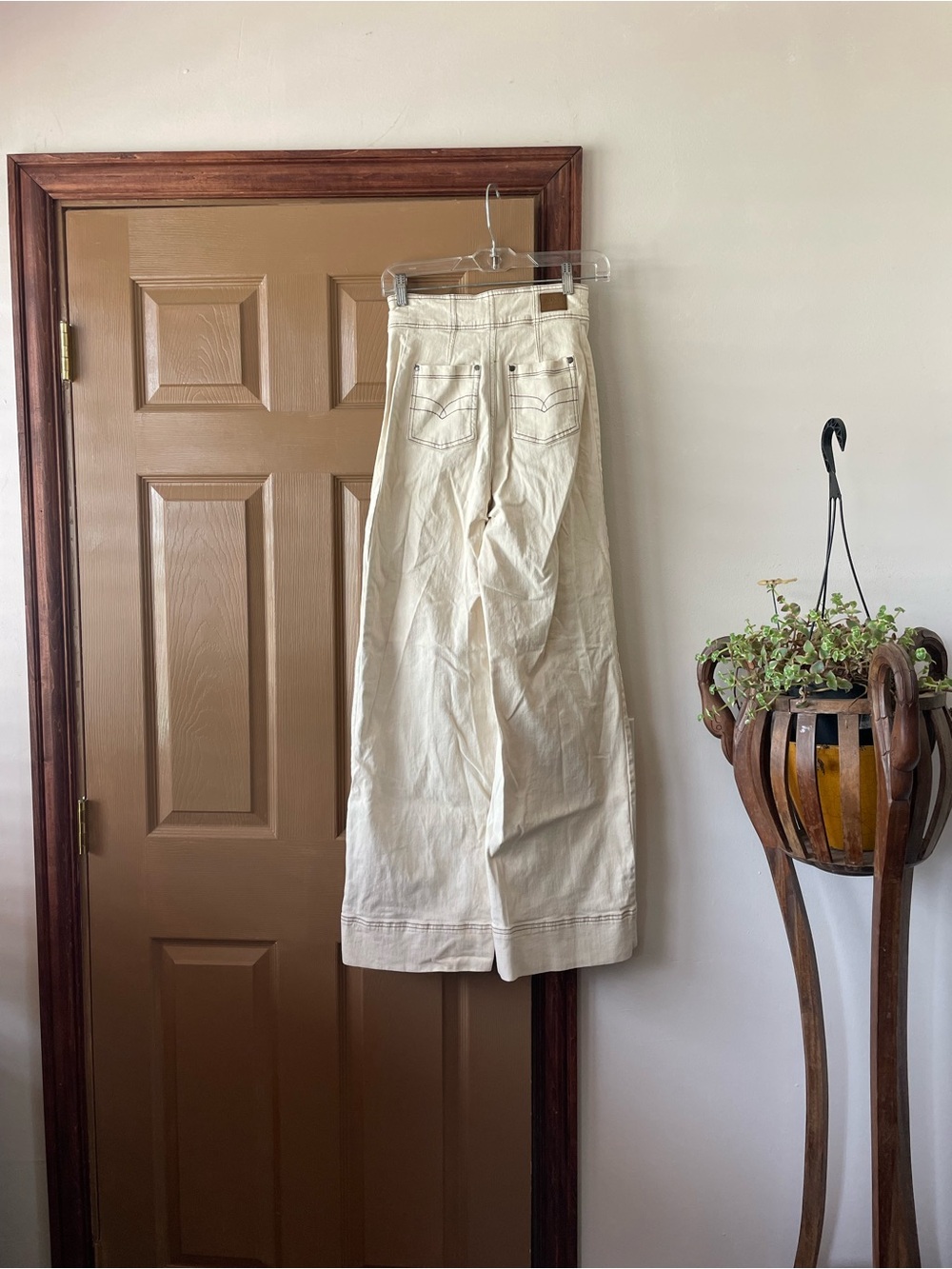 Floral Embroidered Wide Leg Jeans - Picture 3 of 6
